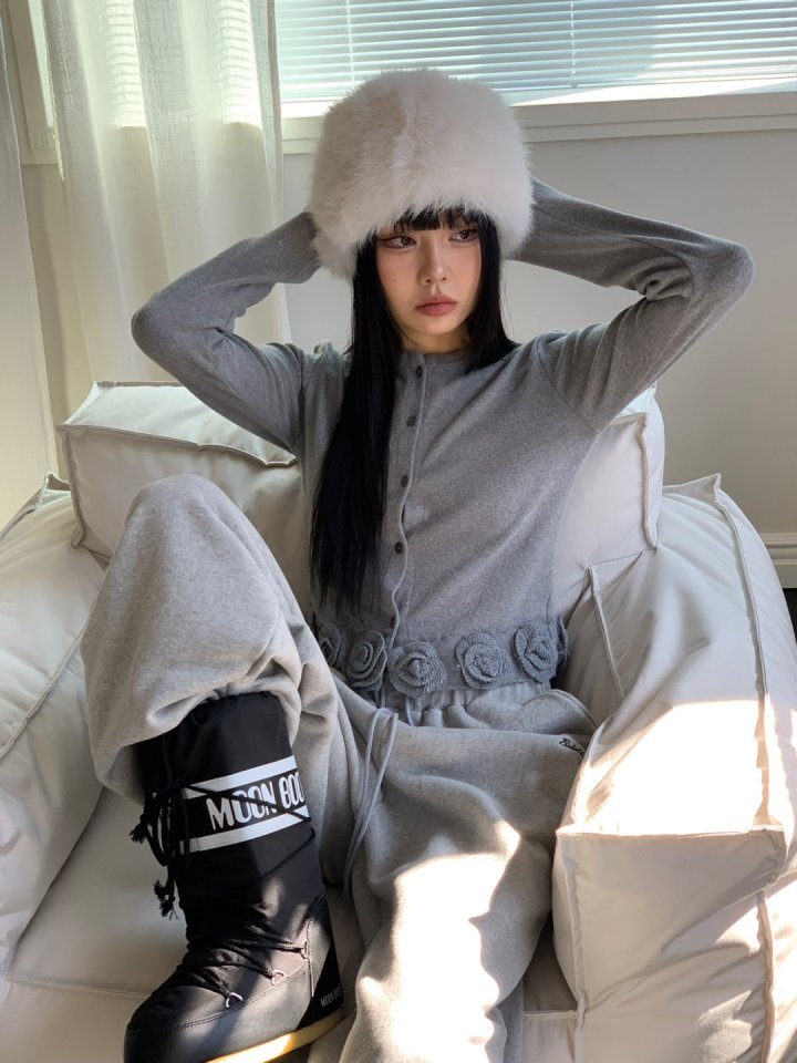 Bricklane - Korean Women Fashion - #womensfashion - Angora Trimming Cardigan - 4