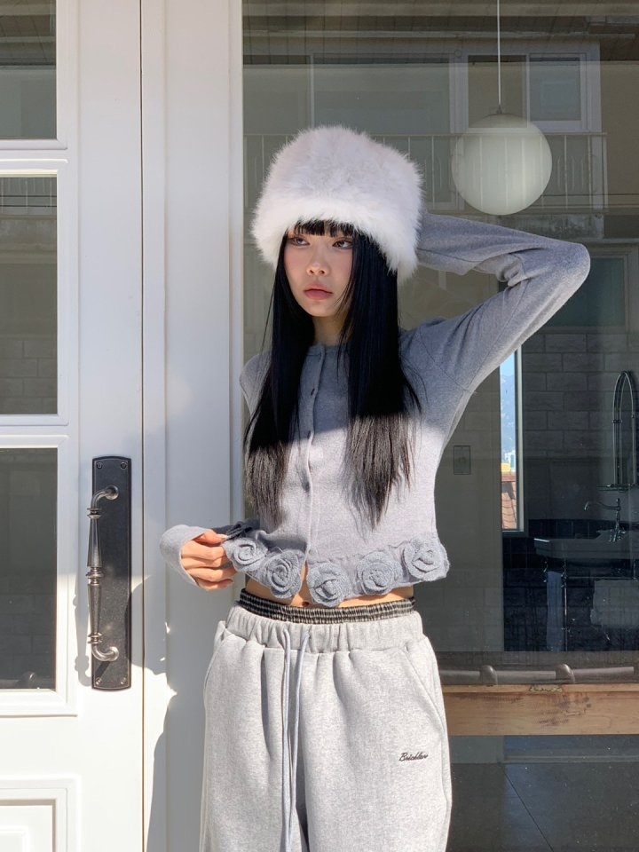Bricklane - Korean Women Fashion - #womensfashion - Angora Trimming Cardigan - 5