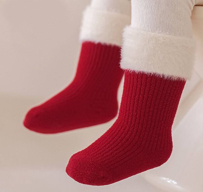 Miso - Korean Baby Fashion - #babyoutfit - Merry Red Socks - 2