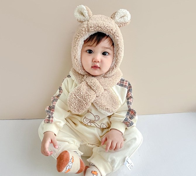Miso - Korean Baby Fashion - #babyoutfit - Reversible Hood Muffler - 4