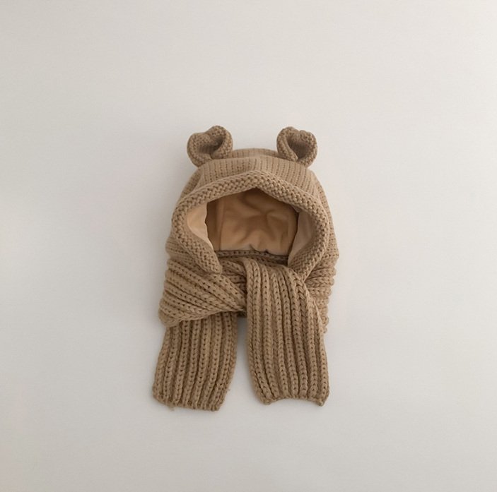 Miso - Korean Children Fashion - #kidzfashiontrend - Knit Bear Hat Muffler - 4