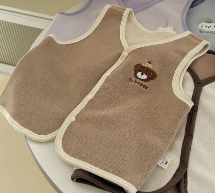 Miso - Korean Children Fashion - #designkidswear - Warm Patch Vest - 3