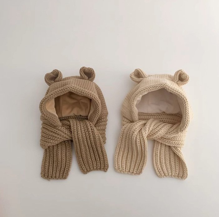 Miso - Korean Children Fashion - #magicofchildhood - Knit Bear Hat Muffler - 6