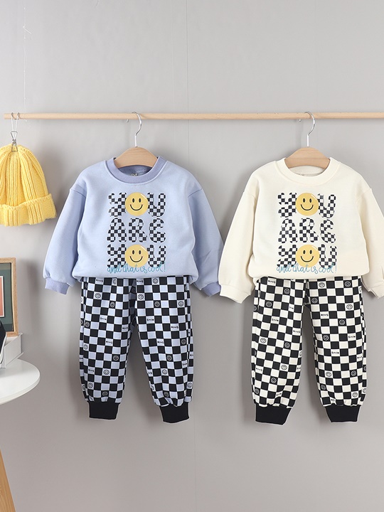 Check Smile Top Bottom Set