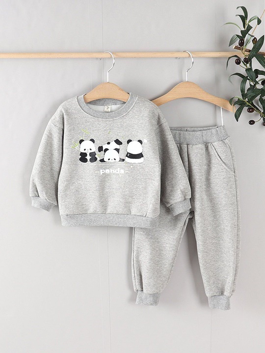 Fleece Panda Top Bottom Set