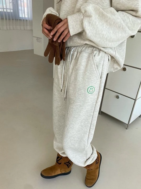 Smile Fleece Jogger Pants