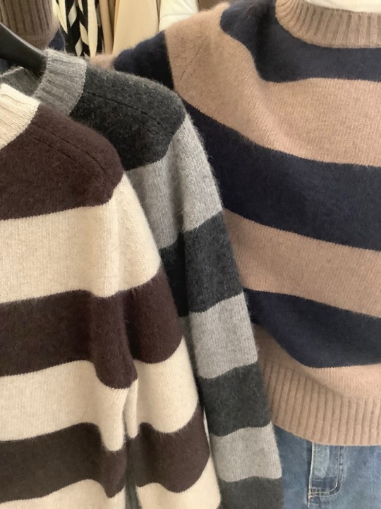 Fuzzy Brush Striped Knit Fuzzy Brush Striped Knit