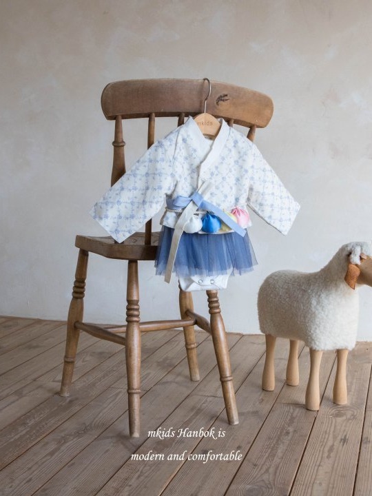 Blue Plum Blossom Romper Set Blue Plum Blossom Romper Set