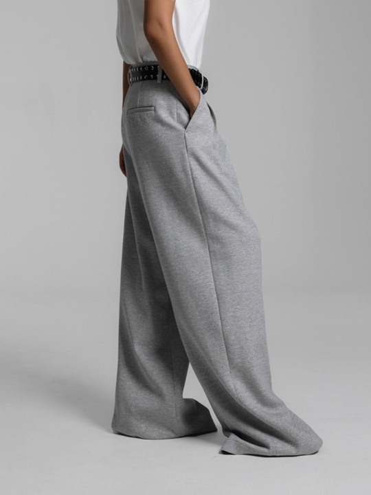 Sweat Wide Pin-tuck Trousers