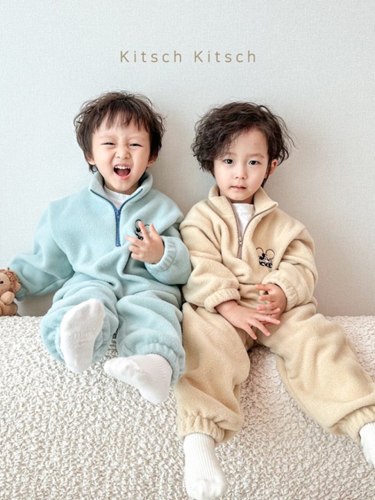 D Soft Fleece Anorak Top Bottom Set