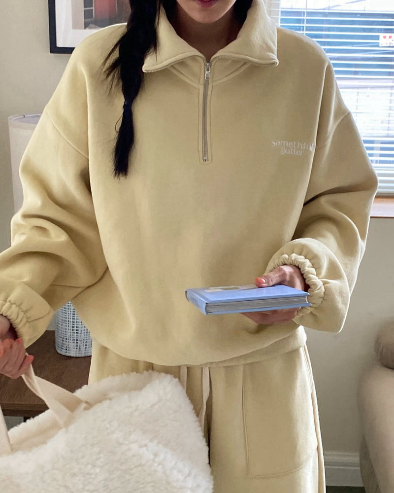 Diana - Korean Women Fashion - #momslook - Butter Half Zip-up Tee - 3