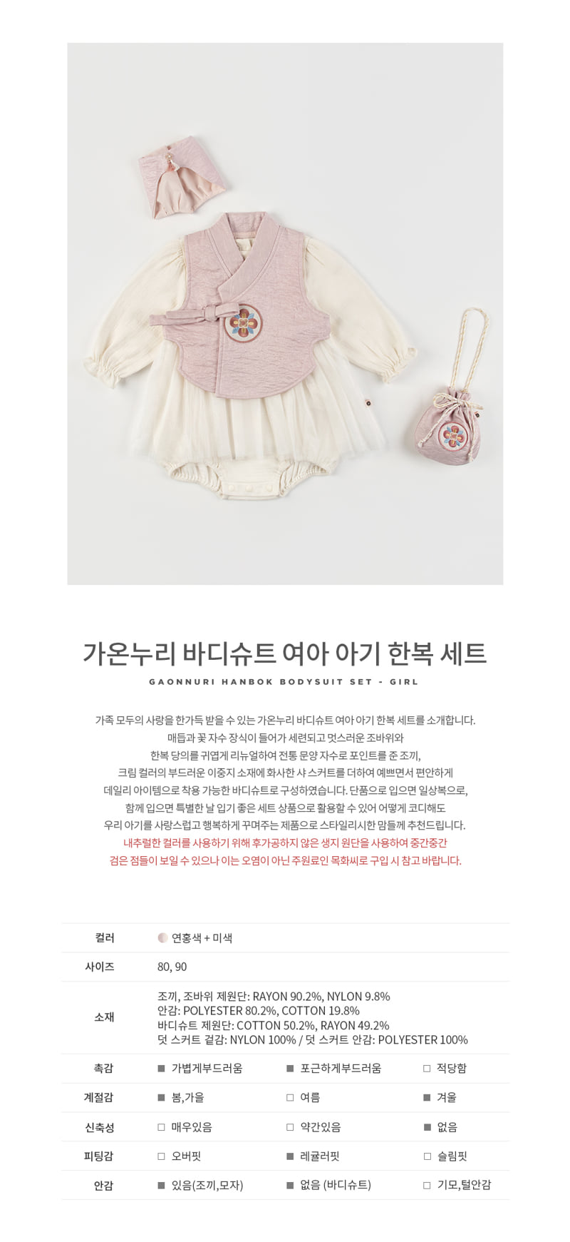 Kids Clara - Korean Baby Fashion - #babylifestyle - Gaonnuri Bodysuit Girls Baby Hanbok Set - 2