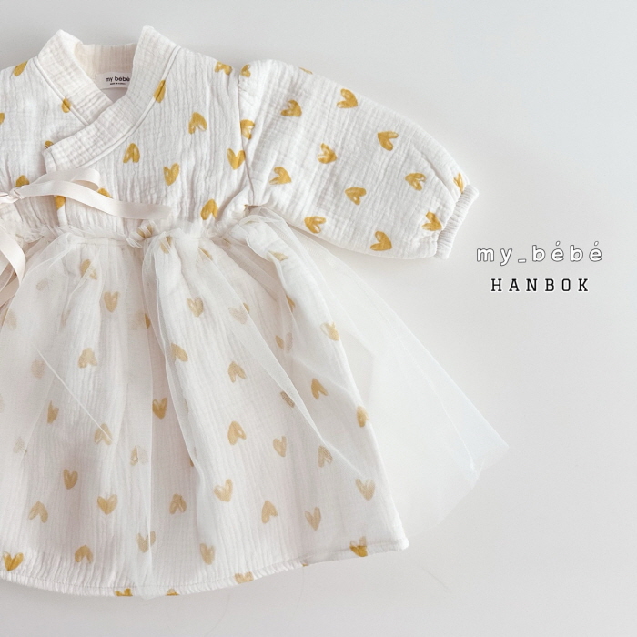 My Bebe - Korean Baby Fashion - #babylifestyle - Heart Hanbok Dress - 4