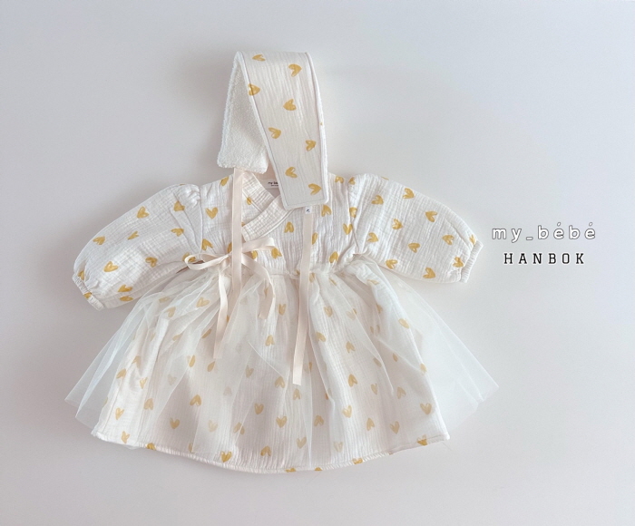 My Bebe - Korean Baby Fashion - #babyootd - Heart Hanbok Dress - 5