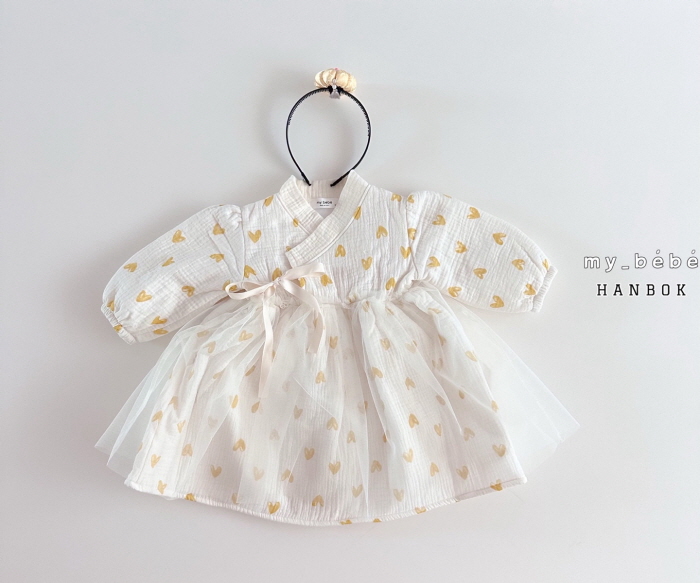 My Bebe - Korean Baby Fashion - #babyoutfit - Heart Hanbok Dress - 6