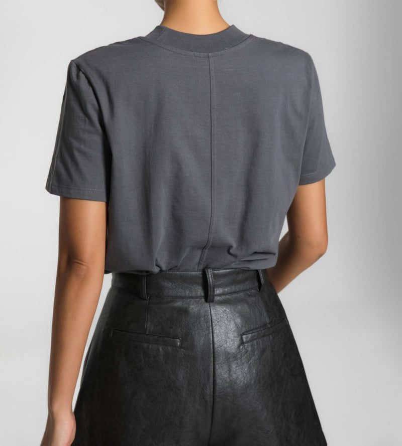 Paper Moon - Korean Women Fashion - #momslook - Crew Neck Round Slim Tee - 4