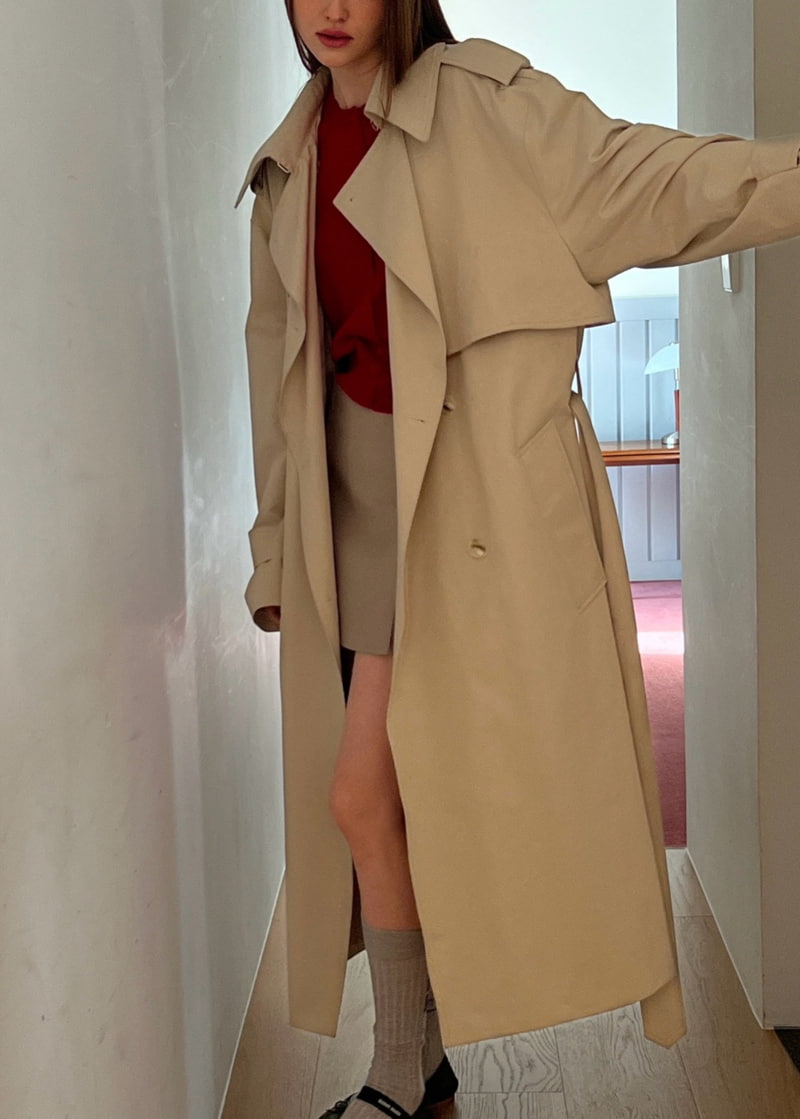 140 Avenue - Korean Women Fashion - #momslook - Cotton Boxy Trench Coat - 12