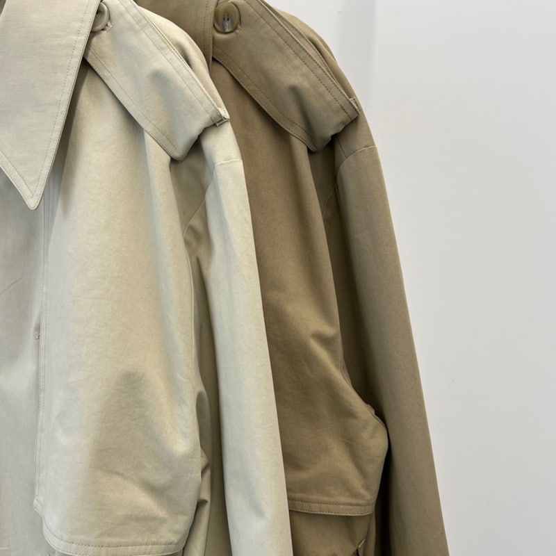 140 Avenue - Korean Women Fashion - #momslook - Cotton Boxy Trench Coat - 2