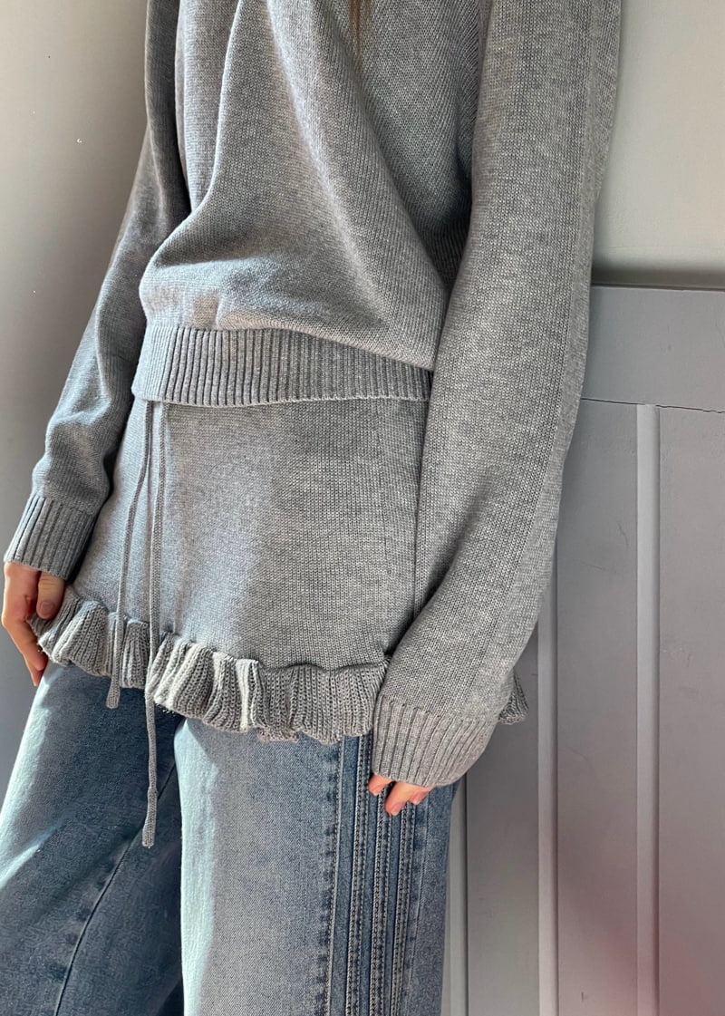 140 Avenue - Korean Women Fashion - #momslook - Cotton V Neck Knit Set - 10