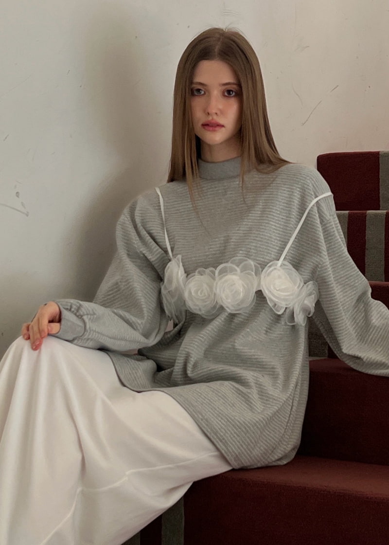 140 Avenue - Korean Women Fashion - #momslook - Half Turtleneck Stripe Tee - 12