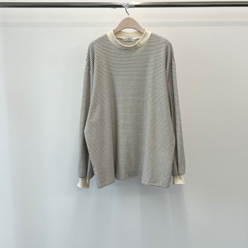 140 Avenue - Korean Women Fashion - #momslook - Half Turtleneck Stripe Tee - 3