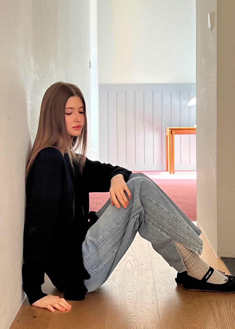 140 Avenue - Korean Women Fashion - #momslook - Three Lines Slit Denim Pants - 7