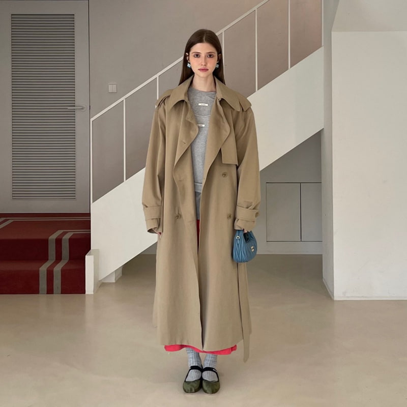 140 Avenue - Korean Women Fashion - #womensfashion - Cotton Boxy Trench Coat - 7