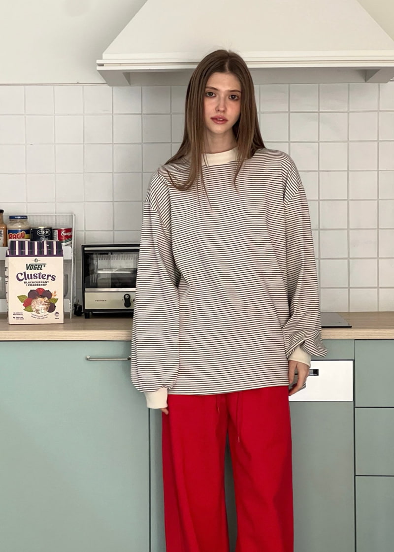 140 Avenue - Korean Women Fashion - #womensfashion - Half Turtleneck Stripe Tee - 10