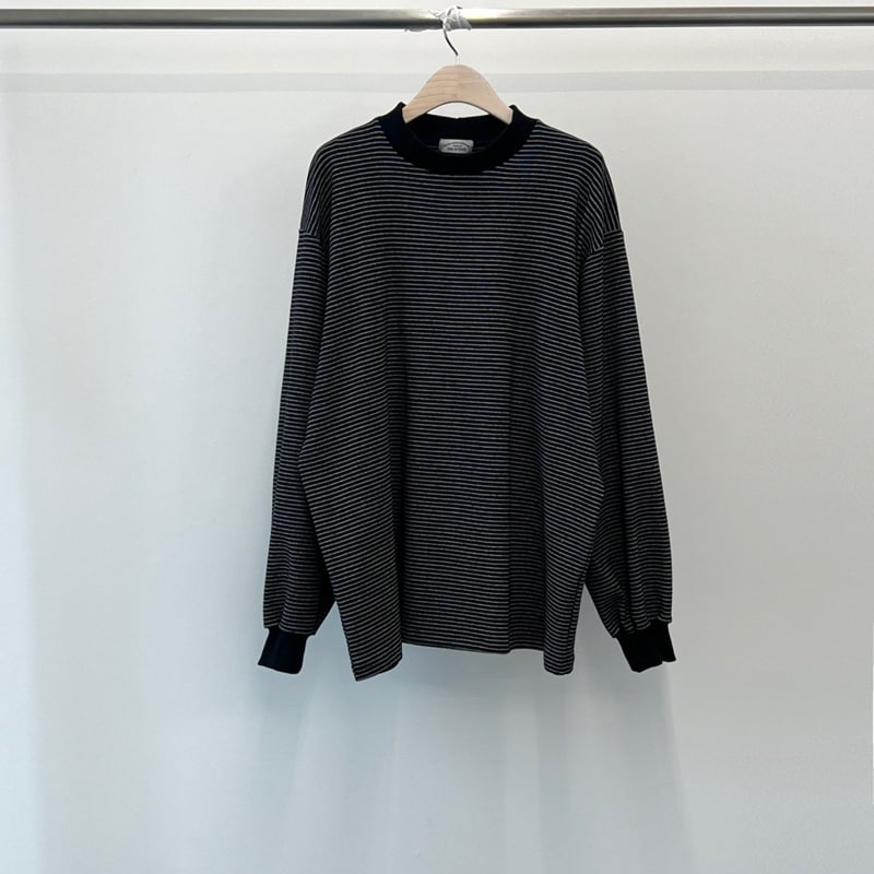 140 Avenue - Korean Women Fashion - #womensfashion - Half Turtleneck Stripe Tee - 6