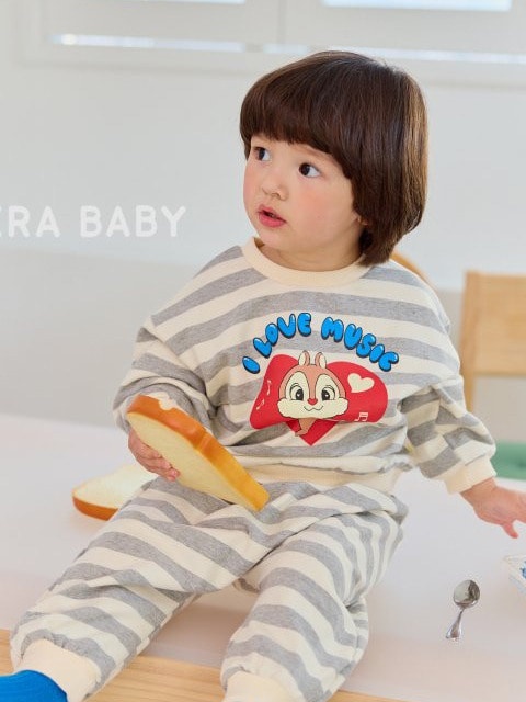 Bebe Heart Stripe Top Bottom Set