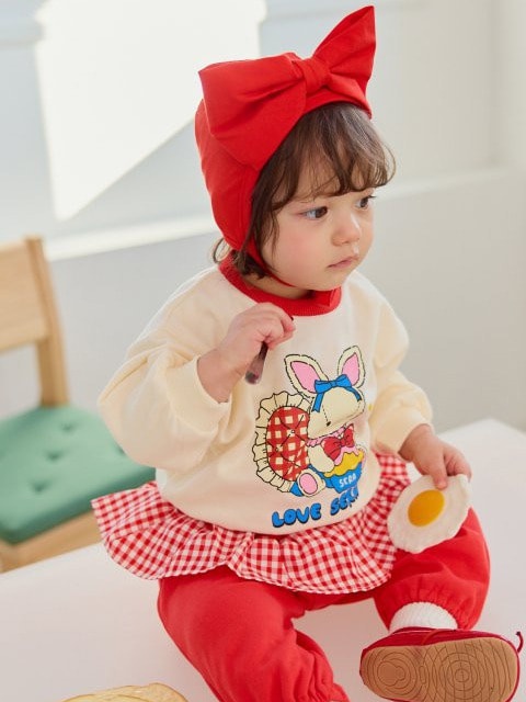 Bebe Check Frill Top Bottom Set Bebe Check Frill Top Bottom Set
