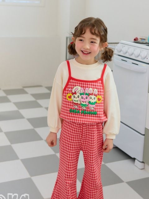 Cheerleader Check Bootcut Top Bottom Set Cheerleader Check Bootcut Top Bottom Set