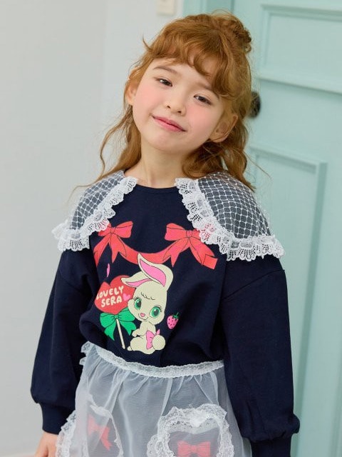 Ribbon Lace Collar Sweatshirts Ribbon Lace Collar Sweatshirts