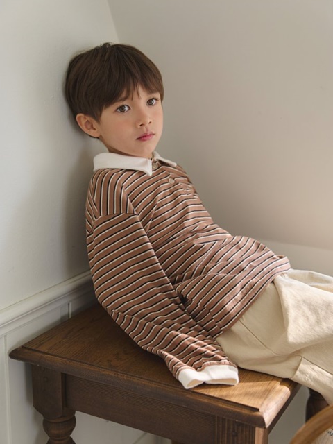 Multi Stripe Collar Tee Multi Stripe Collar Tee