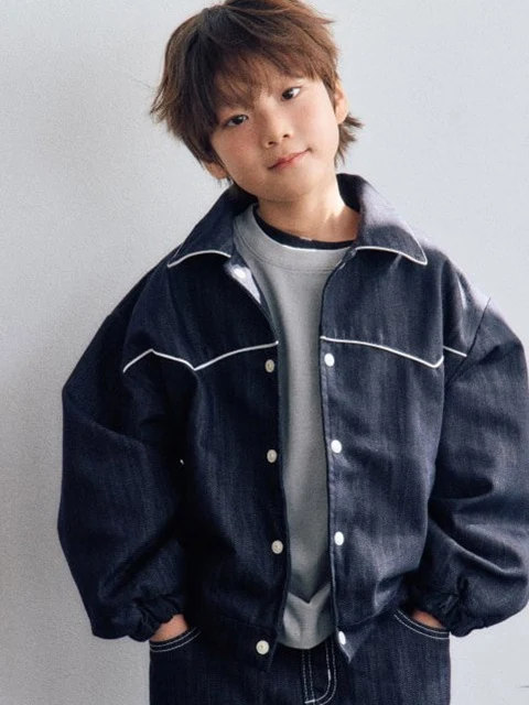 Non-fade Denim Piping Jumper