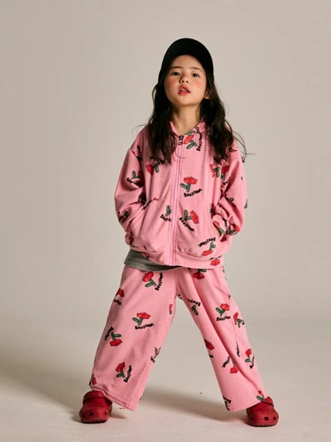 Terry Flower Wide Pants