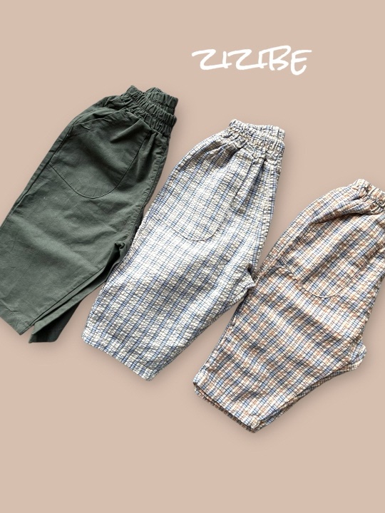 Checked Plain Woven Pants Checked Plain Woven Pants