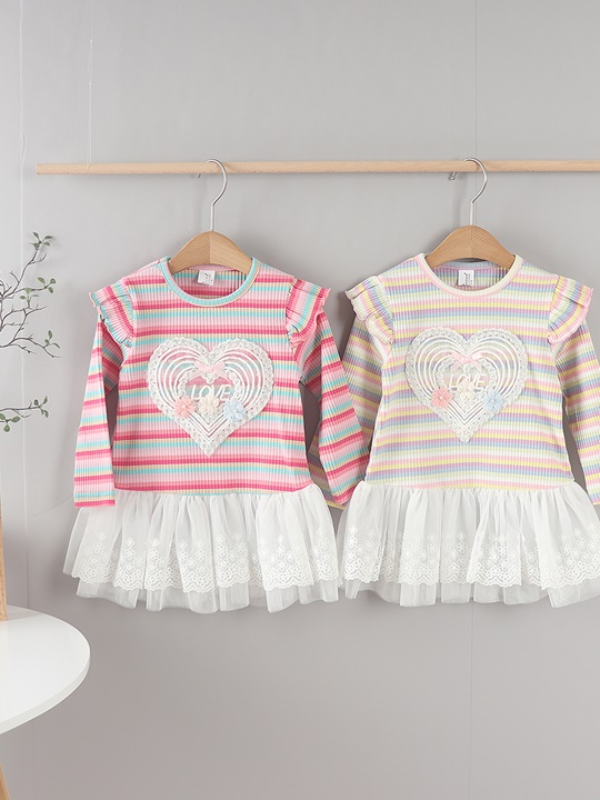 Stripe Heart One-piece
