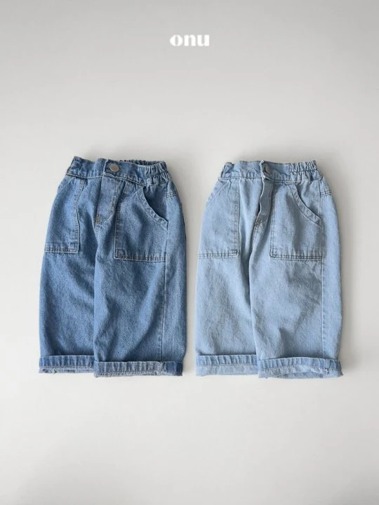Denim Pocket Roll-up Pants