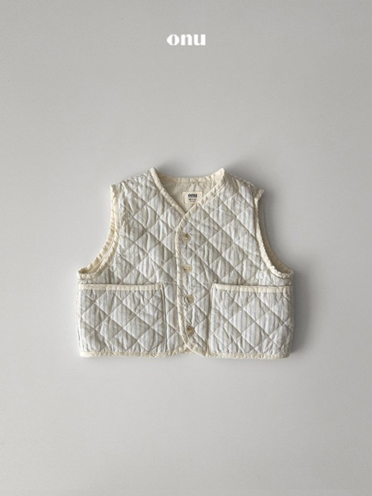 Square Stripe Quilted Vest