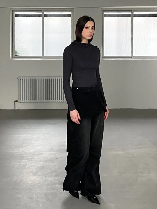 Wrap Banding Black Denim Pants Wrap Banding Black Denim Pants