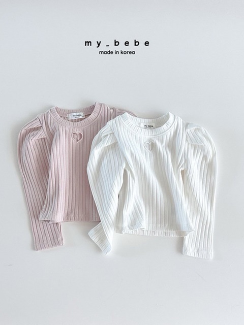 Heart Embroidered Shirring Tee