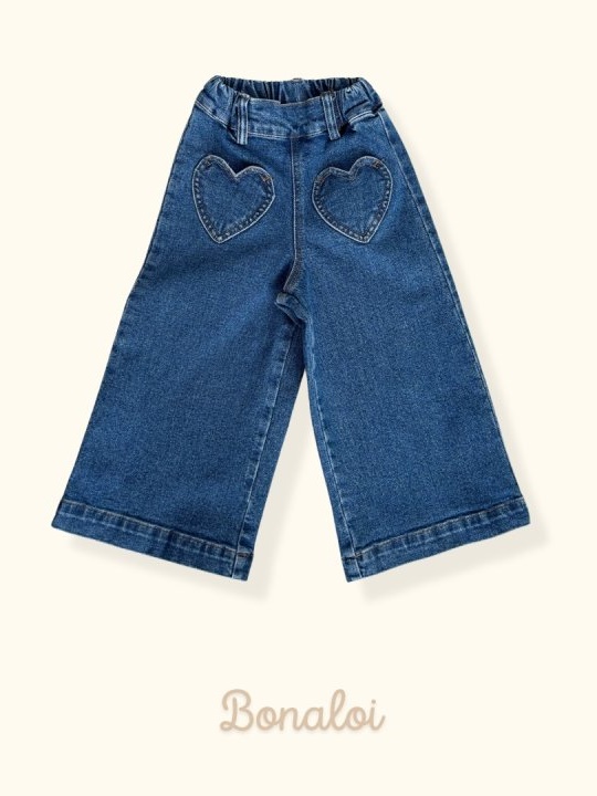 Heart Pocket Wide Denim Heart Pocket Wide Denim