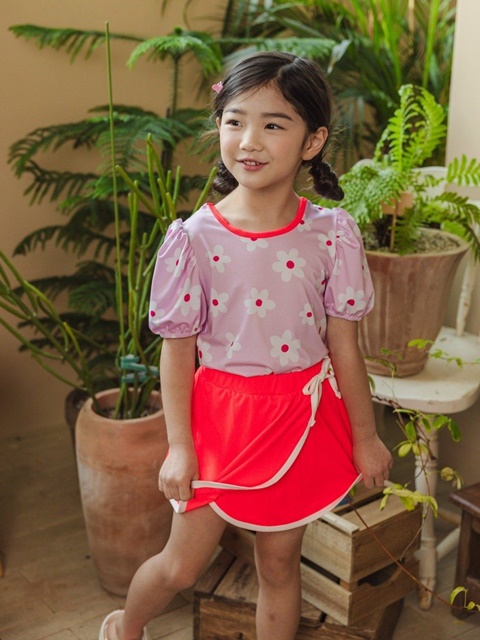 Happy Flower Skirt Pants Swimsuit