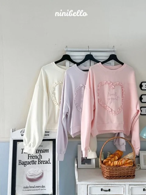 Adult Frill Heart Sweatshirts Adult Frill Heart Sweatshirts