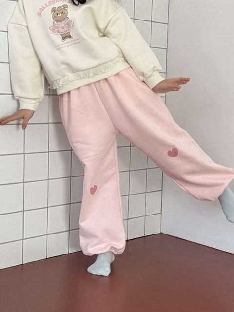 Heart Embroidered Jogger Pants
