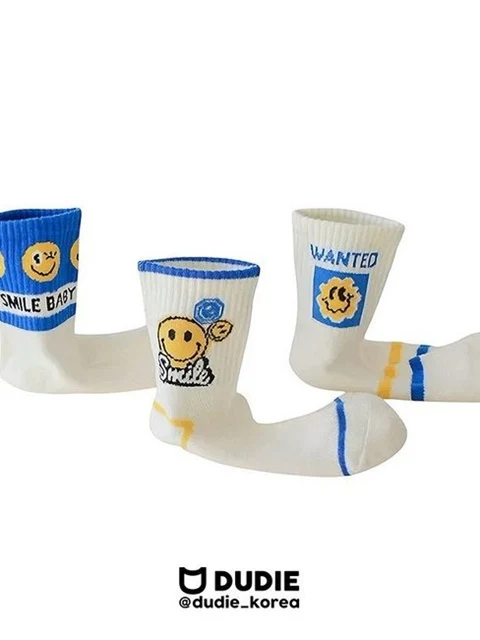 Blue Smile Socks (set of 3)