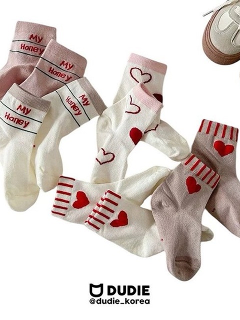 Honey Heart Socks (set of 5)