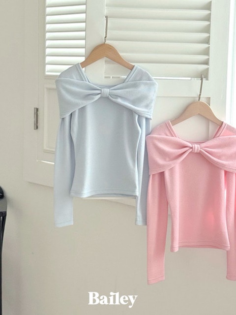 Ribbon Open Shoulder Tee
