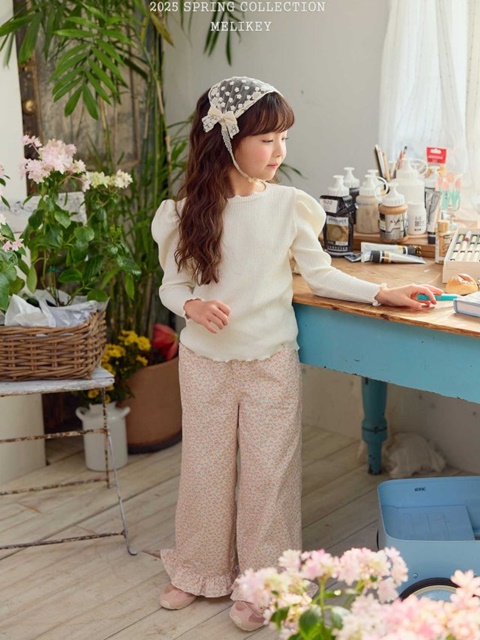 Spring Flower Frill Pants